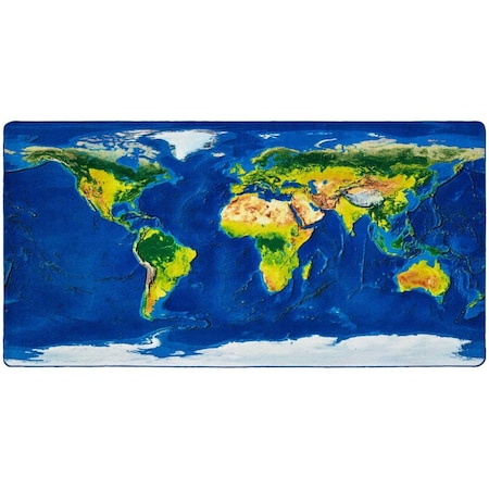 Wall-To-Wall 6 x 12 ft. Learn Our Earth Map Rectangle Carpet WA3207743